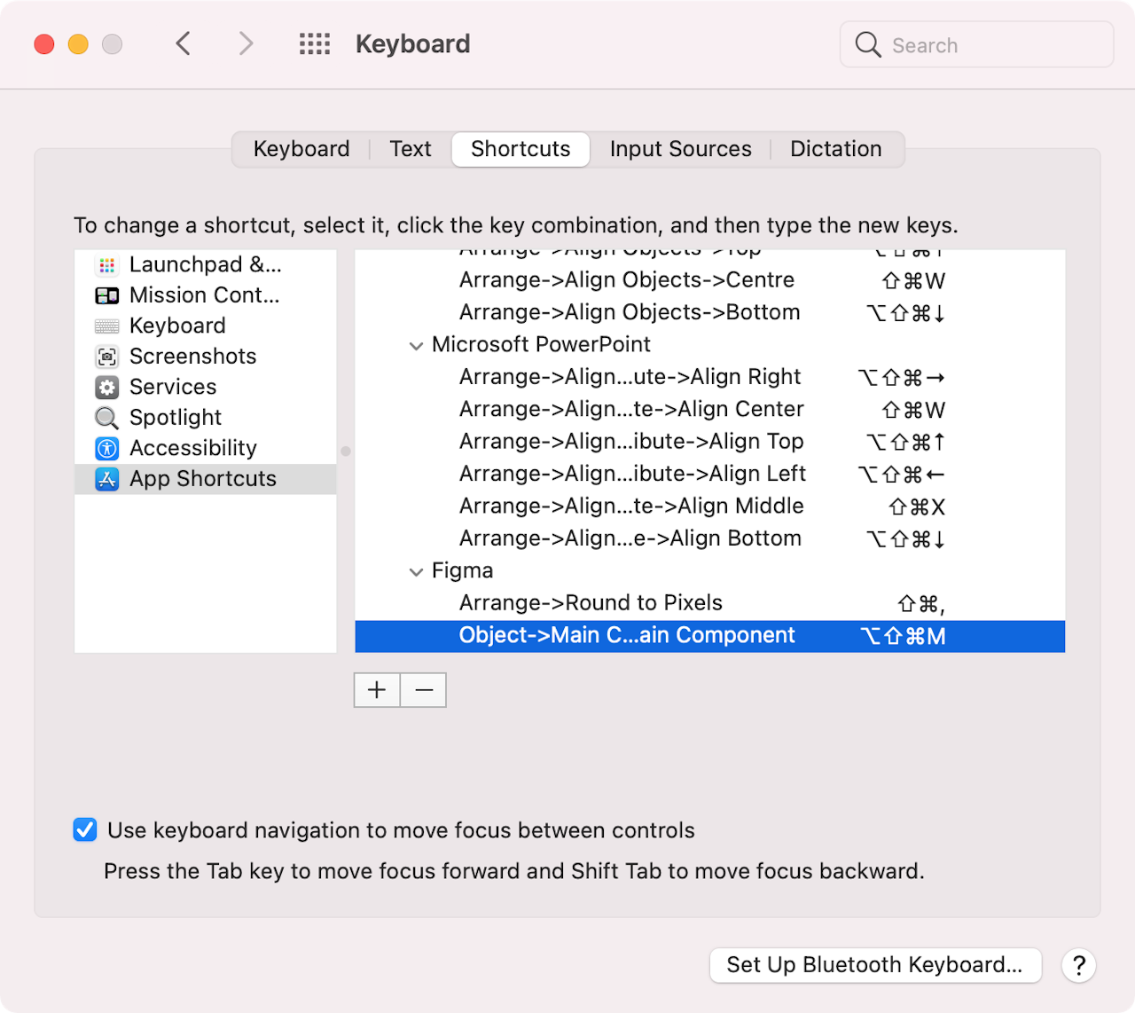 macOS keyboard shortcuts for any application menu item