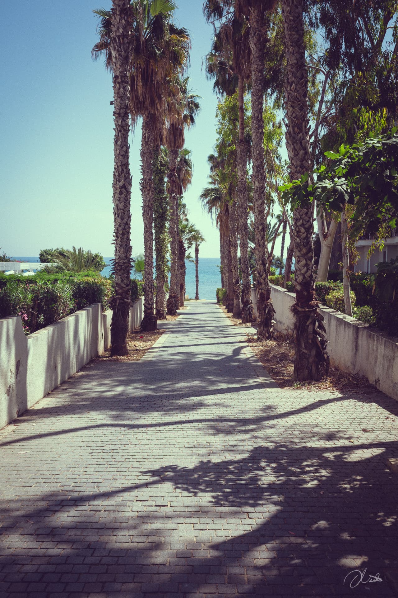 An alley with a sea view from Paphos